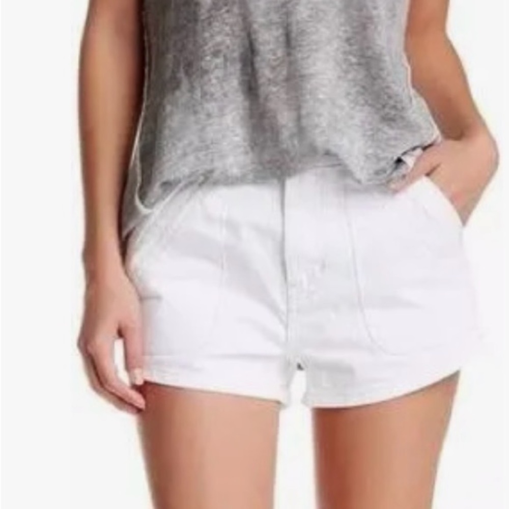 Free People Sweet Surrender High-Waist Optic White Denim Shorts, NWT!
